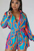 Multi  Color Blue Romper