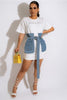 Denim Patch Belt T-Shirt Dress