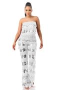 Fringe Sequin Pants Set
