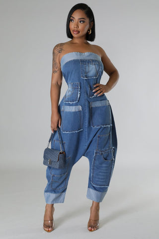 Keep Up Denim Jumpsuit